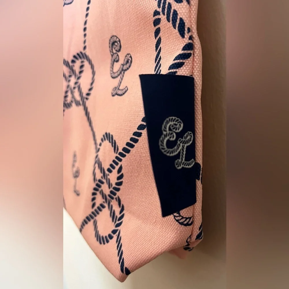 Estée Lauder Tote Reusable Bag, Lined, Foldable, Nautical Style, Handles
